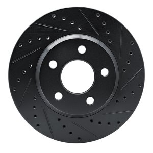 Buick LeSabre Brake Rotor (1) - Front Right - R1 Concepts - Drilled & Slotted - Black - 2005
